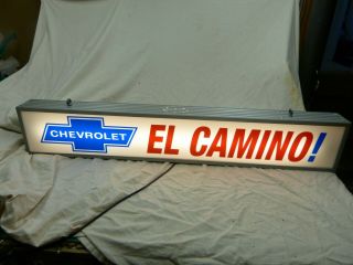 Large Chevrolet El Camino Lighted Dealership Advertising Ok Cars Sign