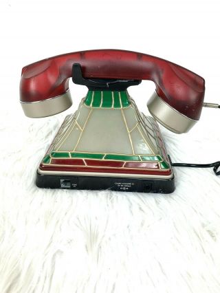 Coca Cola Lighted Stained Glass Phone Telephone Needs Cords 5