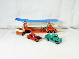 Vintage Diecast Corgi Toys Set Of 3 – Scammell Semi - Truck Tri Deck Transporter