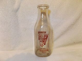 Vintage Milk Bottles - - Gribler Dairy - Van Wert,  Ohio - - 1 Quart Glass Milk - - 10 " Tall