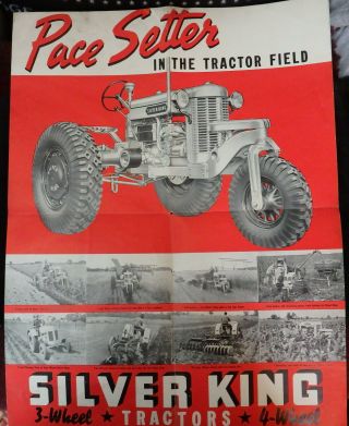 1938 Silver King Tractor Poster,  Specifications - Fate - Root - Heath Company