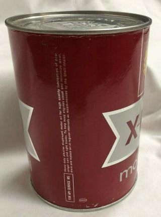 VINTAGE SHELL X - 100 1 Quart Motor Oil Can MINTY 2