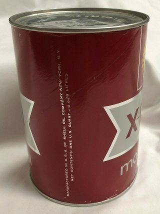 VINTAGE SHELL X - 100 1 Quart Motor Oil Can MINTY 4