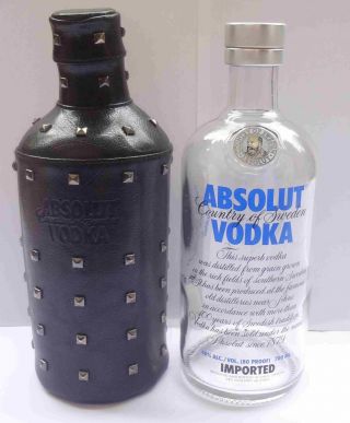 Absolut Vodka Rock Edition Leather Bottle Cover No Bottle