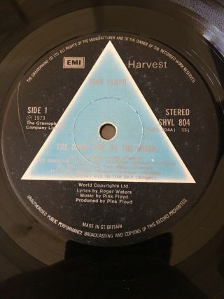 Pink Floyd.  Dark Side Of The Moon.  Solid Triangle A2 B2.  Posters.  Vg 4