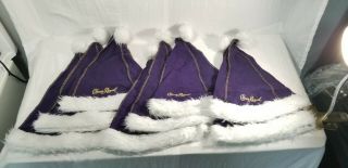 9 Crown Royal Purple Santa Hat W/ Fur Seasonal Collectible Holiday Santa Party