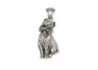 Brussels Griffon Pendant Handmade Sterling Silver Dog Jewelry Gf4 - P