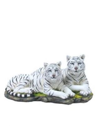 11.  75 " White Tigers Collectible Wild Cat Animal Decoration Figurine Statue