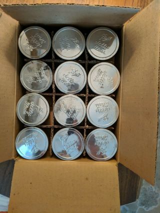 12 Vintage 708 Ball Half Pint Jelly Glasses Canning Jars W/ Lids & Box