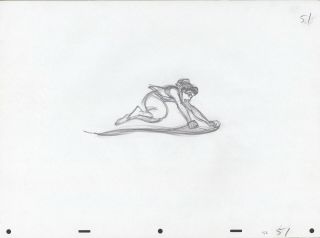 Disney Production Drawing - Aladdin & Carpet By Glenn Keane