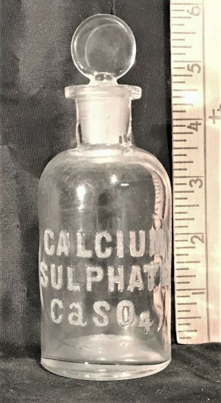 Calcium Sulphate C.  1915 125ml Lab Apothecary Reagent Science Drug Chemical Rare