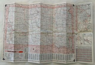 1954 CLARK Oil & Gas Service Station NORTH SOUTH DAKOTA Road MAP Adv VINTAGE 2
