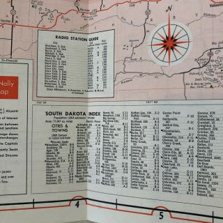 1954 CLARK Oil & Gas Service Station NORTH SOUTH DAKOTA Road MAP Adv VINTAGE 3
