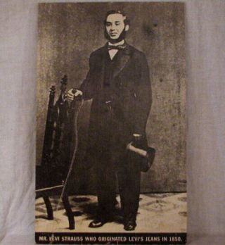 Mr.  Levi Strauss - Vintage Easel Poster Board From Antique Portrait Photograph