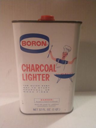 Boron / Sohio Charcoal Lighter Fluid Oil Can 32 Ounce
