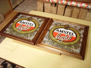 Amstel Light Beer Brewery Pub Mirrors - Old Stock - Production Code 85 - 1