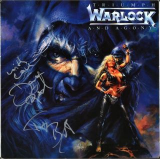 Warlock Triumph & Agony Vinyl - Doro Pesch Fur Immer All We Are Autograph Signed