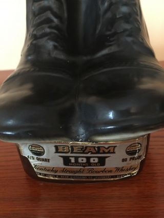 Jim Beam Military Helmet And Boots Decanter,  Vintage Collector Bottle 2