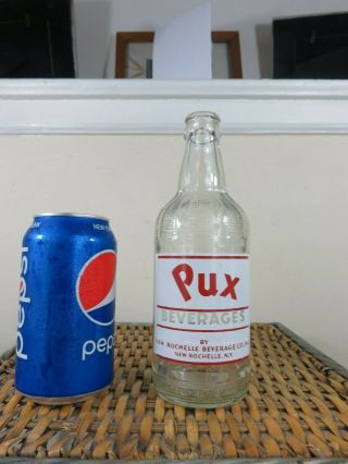 Vintage Acl Pux Beverages Glass Bottle Rochelle Ny