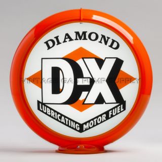 Dx 13.  5 " Gas Pump Globe W/ Orange Plastic Body (g122)