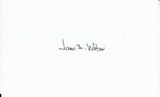 Nobel Prize Winner James D Watson Autograph Signed 3x5 Index Card Dna