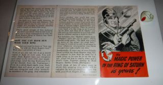 Buck Rogers Ring Of Saturn Premium With Paper Work Instruction Folder Scare 1946