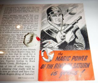 Buck Rogers Ring of Saturn Premium with Paper Work Instruction Folder Scare 1946 4