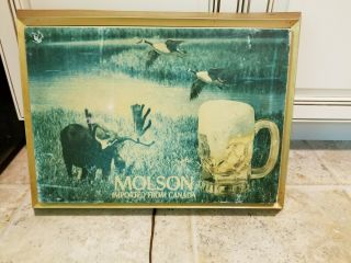 Vintage Molson Imported From Canada Electric Lighted Bar Sign