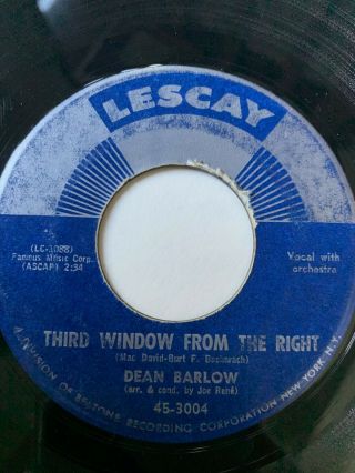 Northern Soul 45/ Dean Barlow " Third Window From The Right " Hear