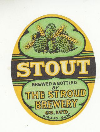 British Beer Label.  Stroud Brewery Stout