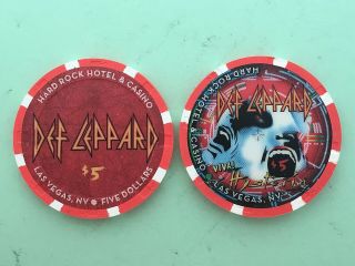 Hard Rock 2013 Def Leppard $5 Casino Chip - Mint/new