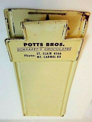 Vintage Usa Potts Bros Schraffts Chocolates Metal Advertising Clip Board Phone