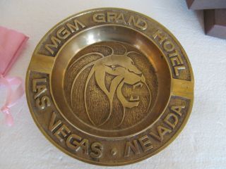 Vintage Mgm Grand Hotel Las Vegas Brass Ashtray