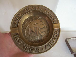 Vintage MGM Grand Hotel Las Vegas Brass Ashtray 2