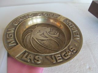 Vintage MGM Grand Hotel Las Vegas Brass Ashtray 3