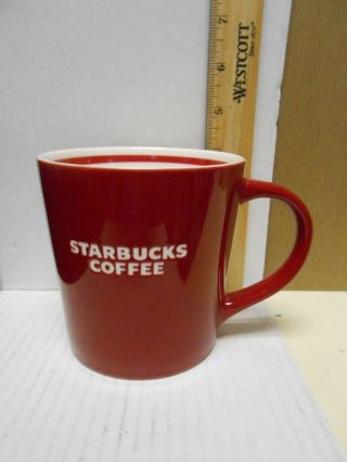 Starbucks 2010 16 Oz Red Coffee Mug Cup - Bone China Etched Christmas