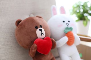 Hot Line Friends Brown Bear White Cony Hare Plush Soft Toy Stuffed Doll 10  1pc 7