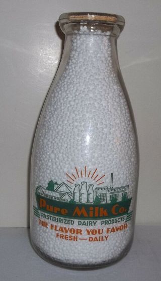 Pure Milk Co.  Marion Huntington Gas City In.  Pyro Quart Old King Cole Rhyme