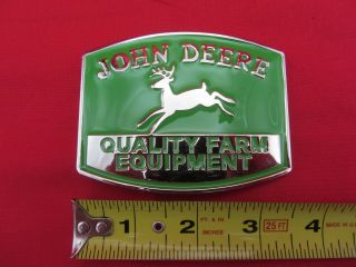 John Deere Four Legged Deer Trademark Belt Buckle Quality Farm Equipment Green