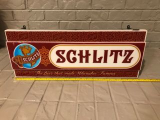 Schlitz Beer Vintage Light Up Sign.  Antique.