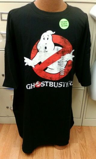 Ghostbusters Black T - Shirt Glow In The Dark Mens Size 3xlt