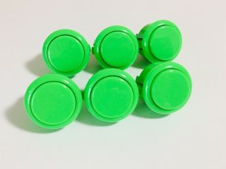 【made In Japan 】30mm Arcade Push Button For Sanwa Obsf - 30 Green Color Set Of 6