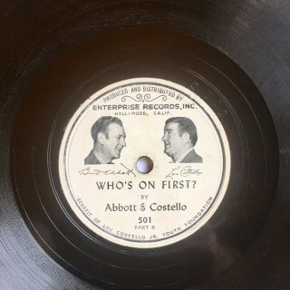 Abbott & Costello 78 Rpm Who 