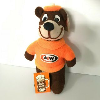 Vintage A&w Root Beer Rooty Teddy Bear Mascot Plush Toy Promotional Nwt