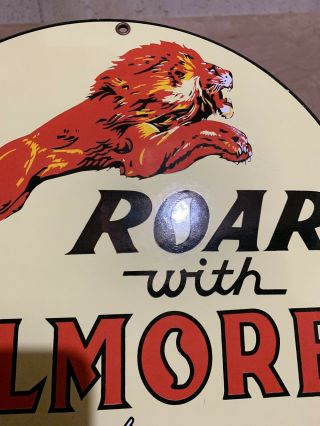 Gilmore Roar With Porcelain Gasoline Oil Advertising Sign 4