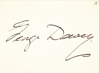 George Dewey.  Card Signed By The Only Admiral Of The Navy; Hero Battle Of Manila