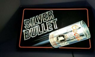 Vintage Coors Light Beer Silver Bullet Lighted Sign Bar Man Cave