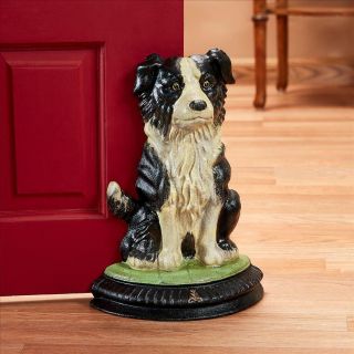 Cast Iron Collectible Border Collie Bookend Doorstop Animal Dog Canine Statue