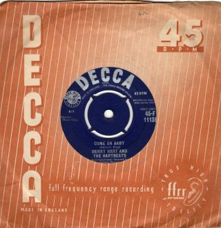 Derry Hart & The Hartbeats Come On Baby Rare Uk Decca British Rock N Roll 1959