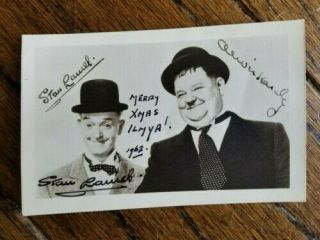 Stan Laurel Signed Postcard Photograph - Laurel And Hardy Comedy Duo